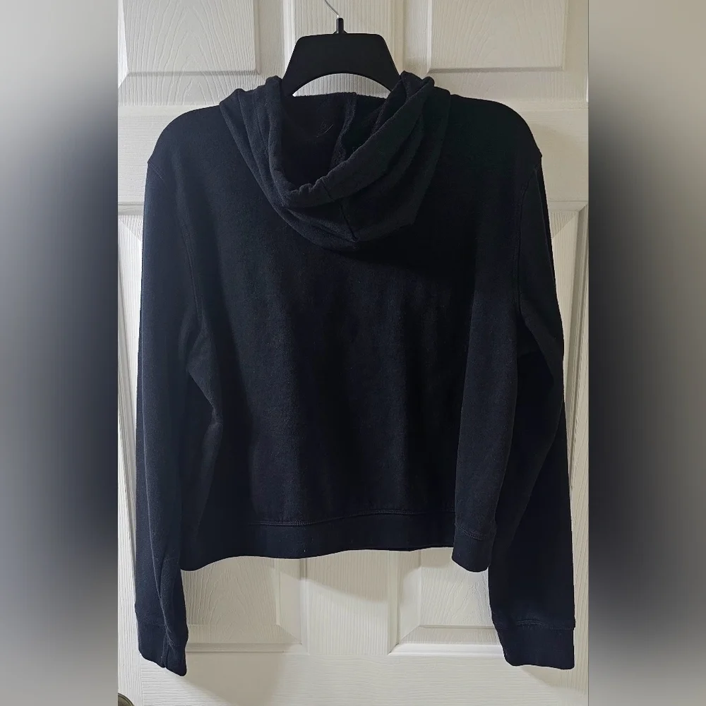 Aeropostale Women's Black Hoodie Sweatshirt, rose gold foil lettering XL - Picture 2 of 6